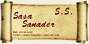 Saša Sanader vizit kartica